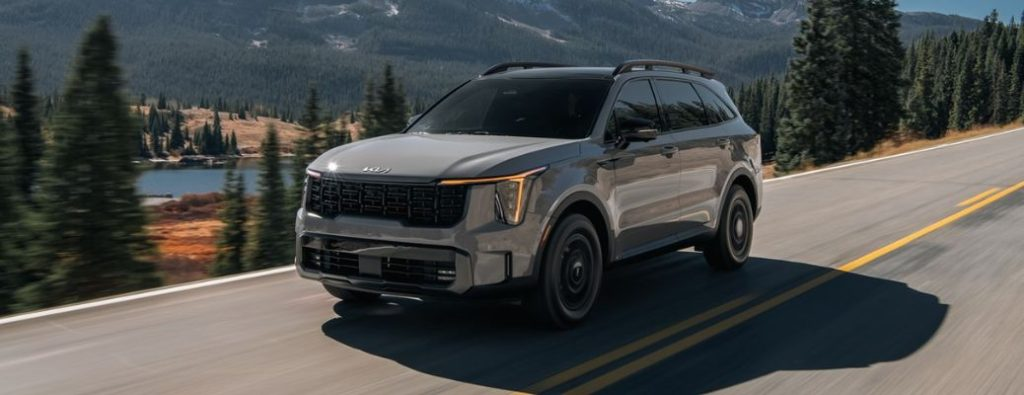 A 2024 Kia Sorento on a smooth road